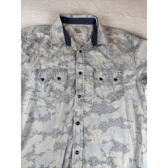 Moonshine Spirit Other - Moonshine Spirit by Brad Paisley‎ Men Small White Blue Western Snap Button Shirt